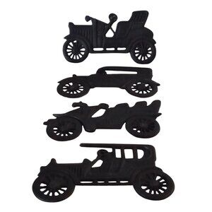 Vintage Cast Iron Antique Car Wall Hangers - Decor
